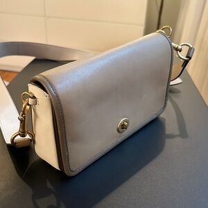 Coach Cream Crossbody Bag with Gold Accents